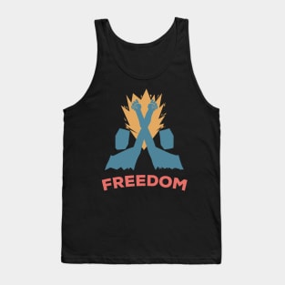 ✪ FREEDOM and POWER to the PEOPLE ✪ Powerful Political Slogan Tank Top